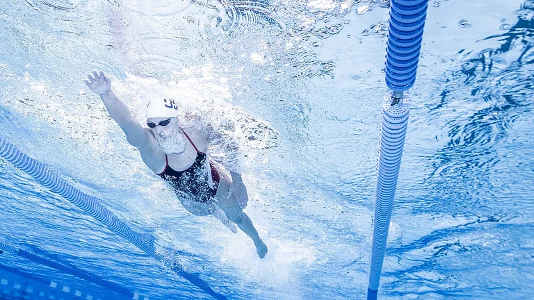 USA's ace swimmer Katie Ledecky under the water during swimming. - Photo: X | Katie Ledecky